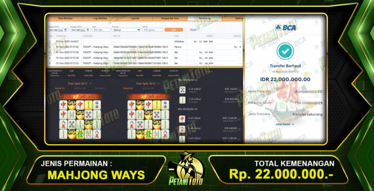 BERHASIL WD MAHJONG PETANITOTO