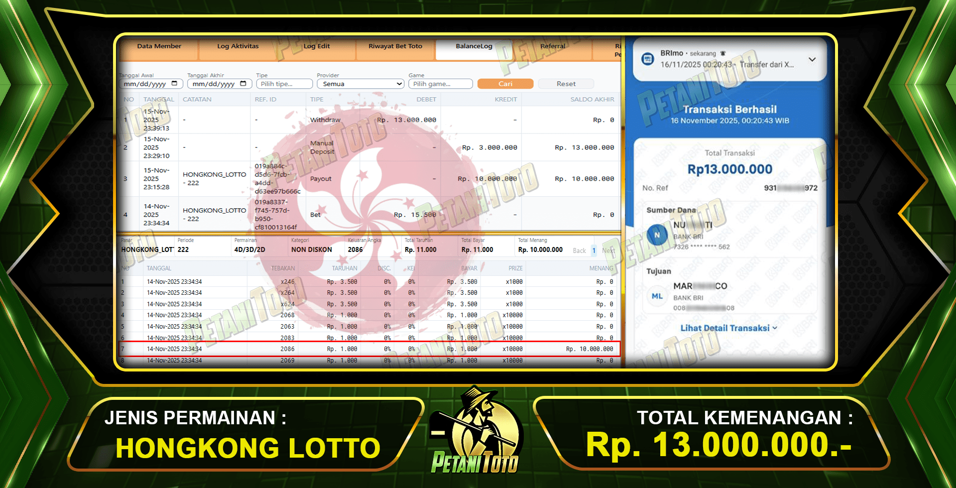 NYATA KEMENANGAN HK PETANITOTO