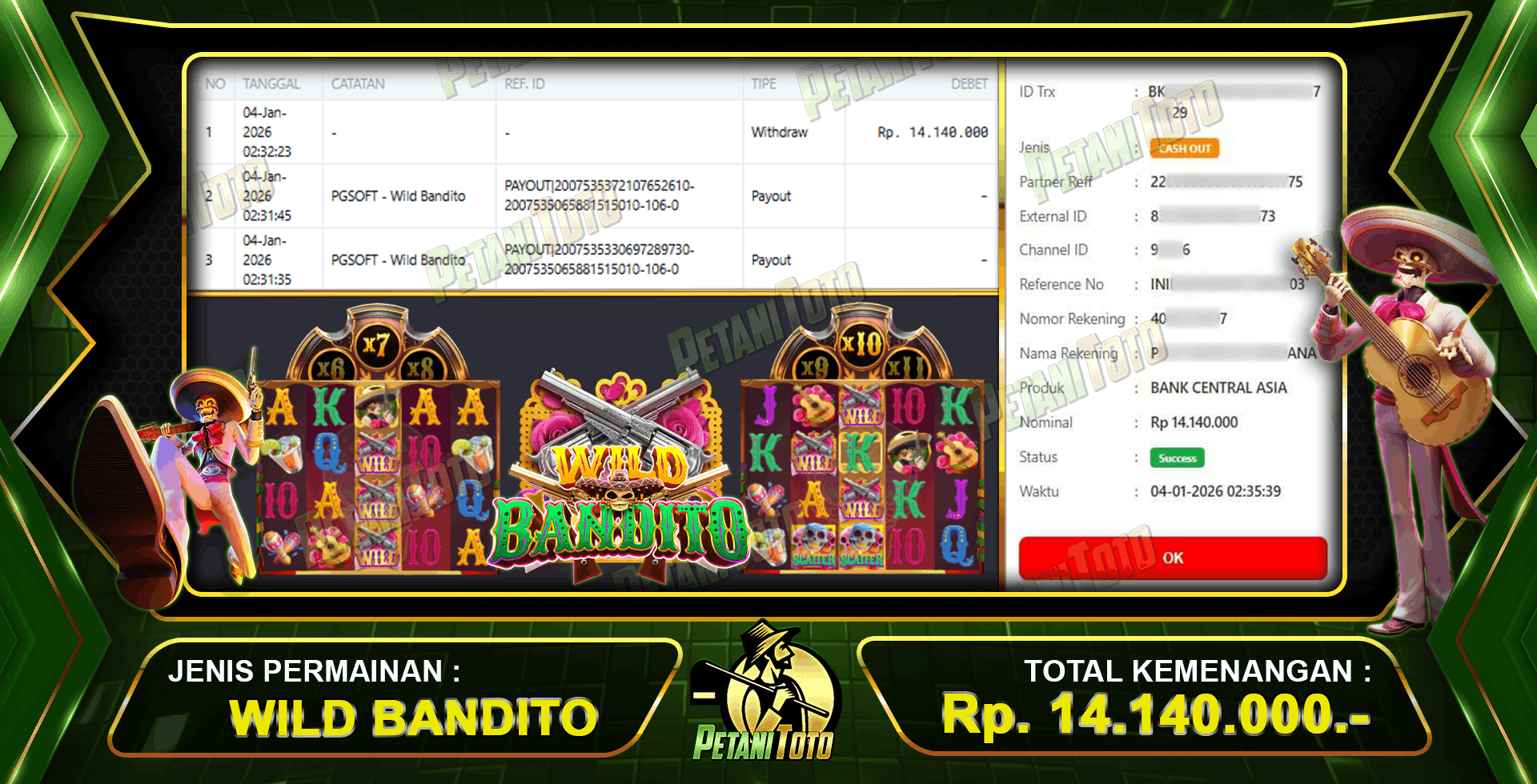 WIN WILD BANDITO PETANITOTO