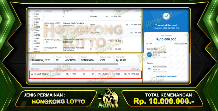 PETANITOTO BERI JACKPOT