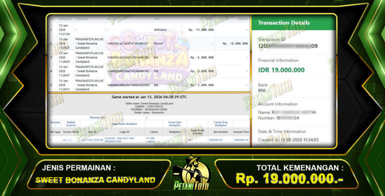 KEMENANGAN BONANZA PETANITOTO