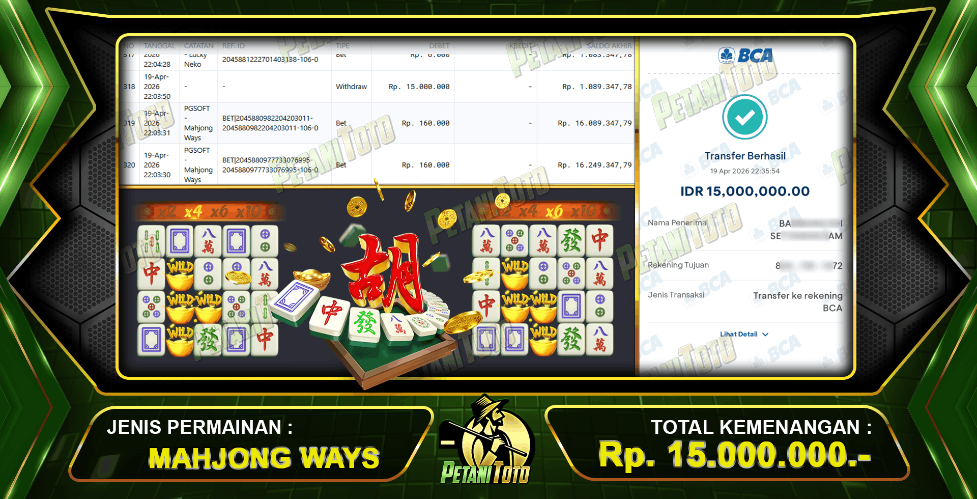 SANGAT GACOR MAHJONG PETANITOTO