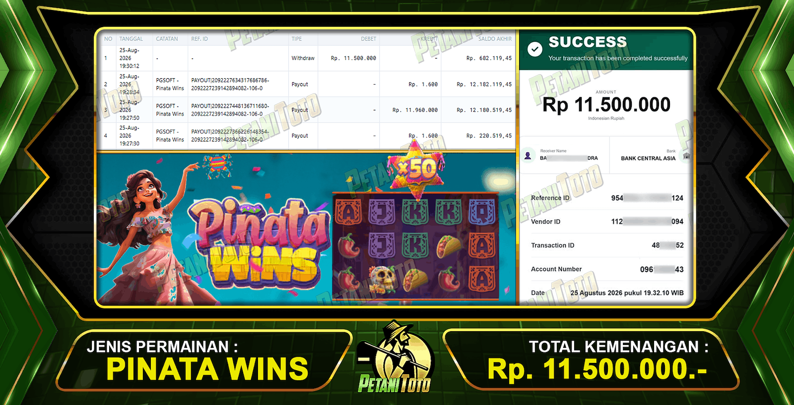 KEMANANGAN RESMI PINATA WINS