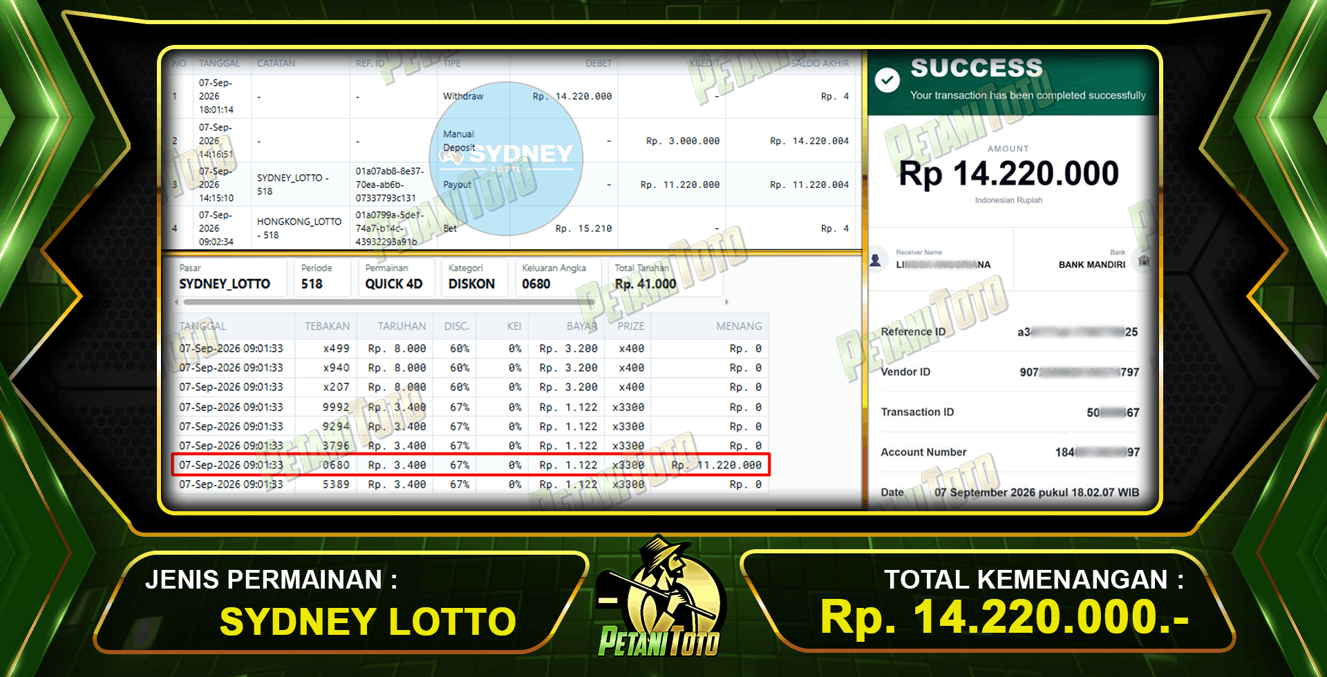 WITHDRAW TERUS SYDNEY LOTTO