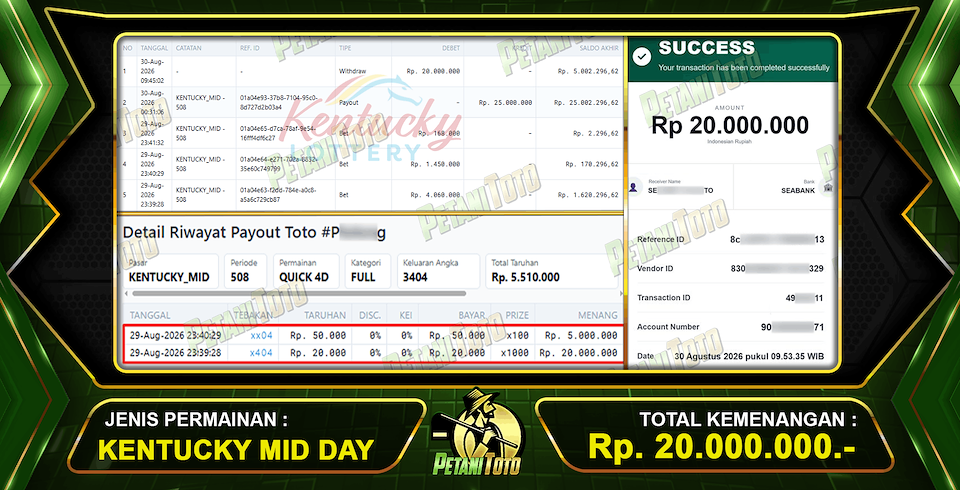 JACKPOT KENTUCKY DIBAYAR LUNAS