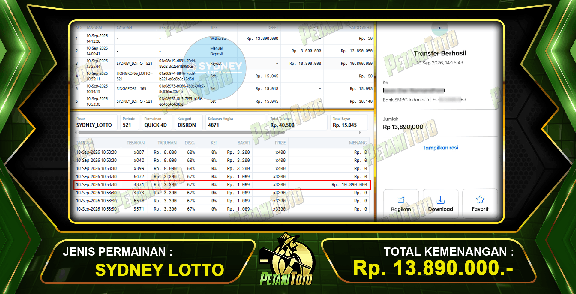 MENANG 13JT SYDNEY LOTTO